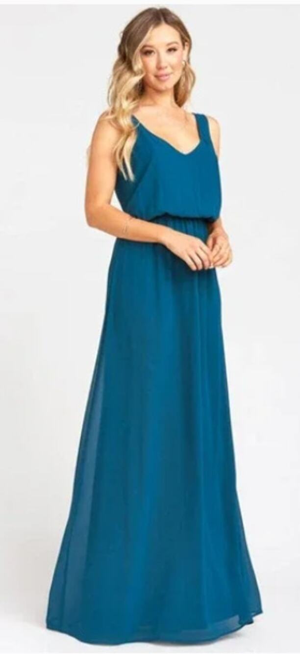 Show Me Your Mumu Kendall Chiffon Maxi Dress Medium, Deep Jade Dark Green Formal